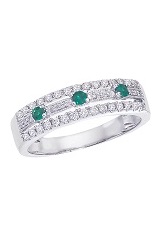 lovely white gold emerald gemstone birthstone baby band ring
